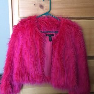 INC concepts fur cropped jacket